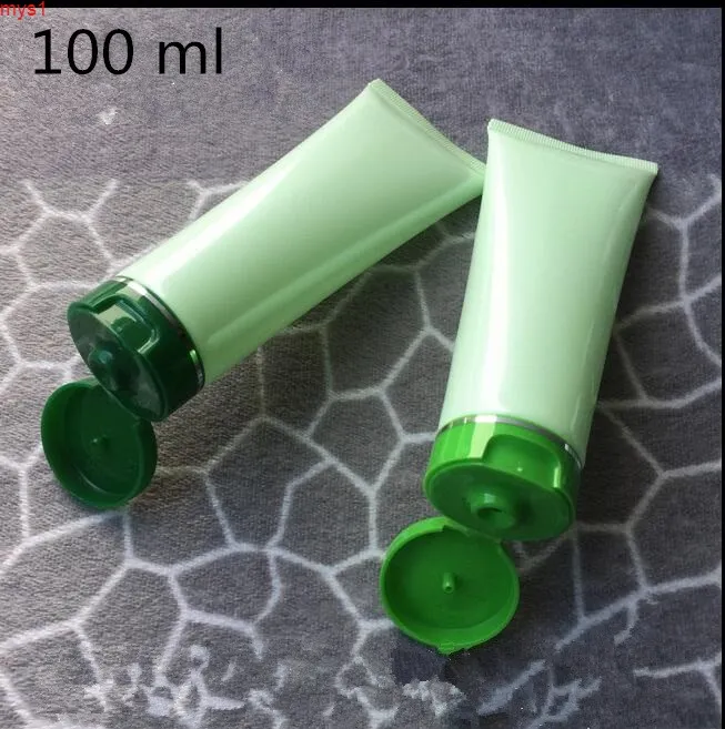 100 Ml Empty Green Plastic Tube Bottles Whit Clamshell Flip Lid