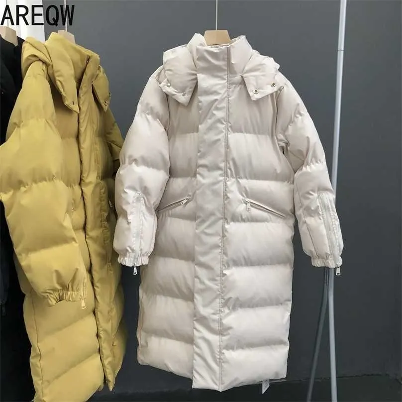 Kvinnor Winter Coat Parkas Koreanska Coats Högkvalitativ tjock lång 211013