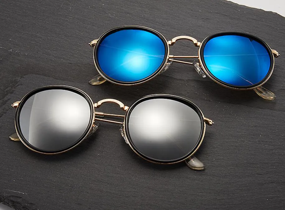 Occhiali da sole rotondi vintage 51 Donna Uomo Occhiali da sole con montatura in oro nero Occhiali da sole a specchio di alta qualità Gafas De Sol per donna con custodia