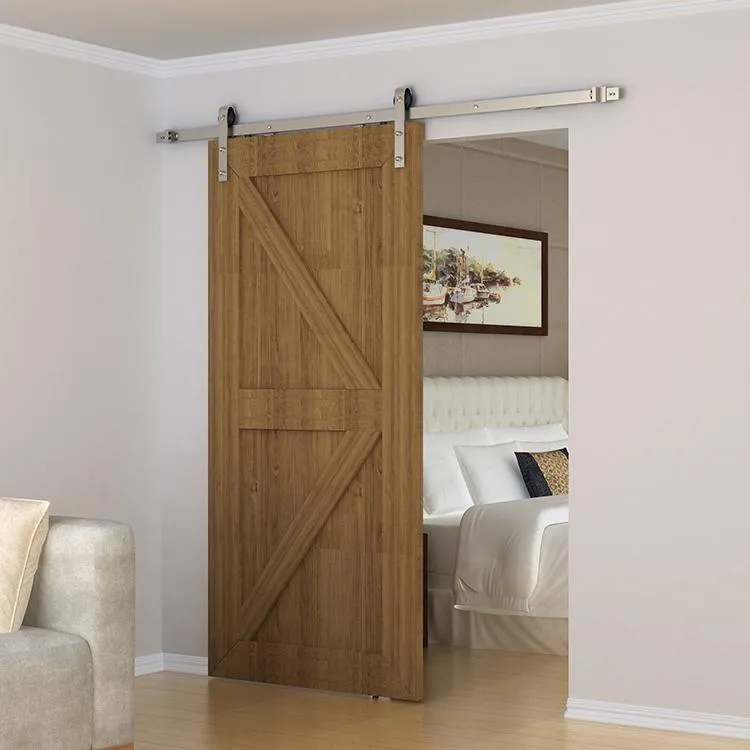 200 cm/6,6 FT Kit Rail Porte Coulissante de Grange Système de Porte Coulissante Suspendue , Kit de Rail pour Porte Coulissante, Rail + 2 Roulette, Noir
