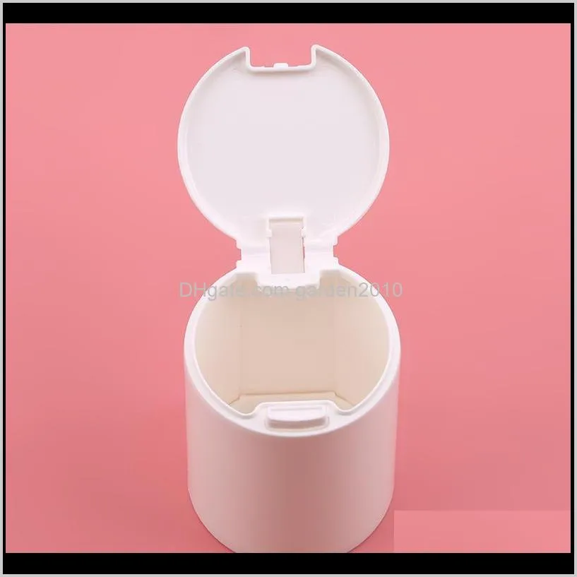 plastic round makeup organizer with lid cotton pads container swab storage boxes white bins &