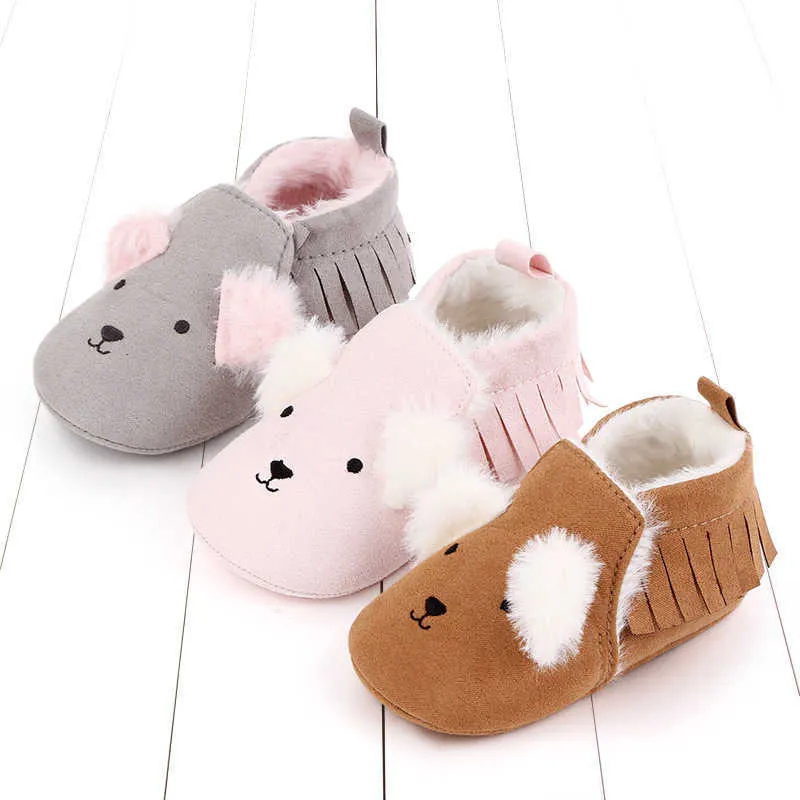 Cartoon Baby Shoes Cute Newborn Boys Girls First Walkers Flats Soft Sole Non-slip Shoes Footwear Toddler Booties 0-18 Months G1023