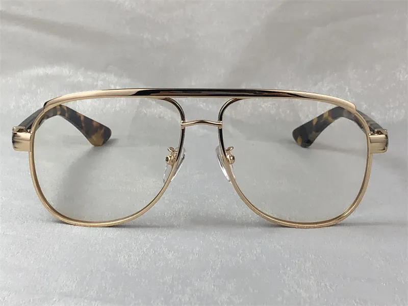 الرجال الجدد نظارات بصرية Boneyard I تصميم نظارات المعادن المربعة نمط العدسة واضحة الجودة مع علبة علمية شفافة 223H