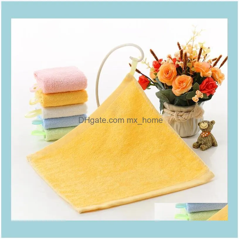 Kindergarten Face Towel Square Wiping Hands Plain Bamboo Fiber Small Square Kindergarten Wipe Face Hand Towels 25*25CM CGY174