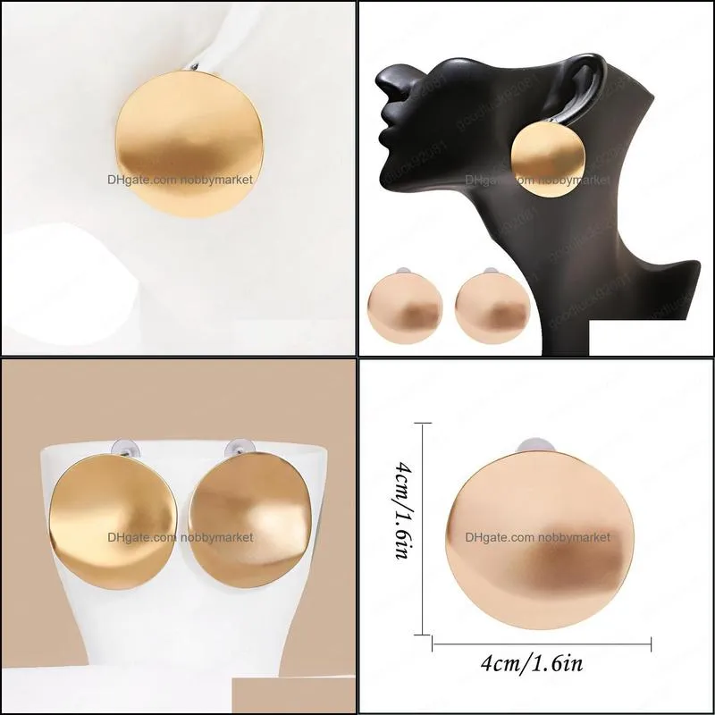 Classic Women`s Exaggerated Gold Round Earrings Bijoux Fashion Brinco Dangle Earrings Hangers Korean Style