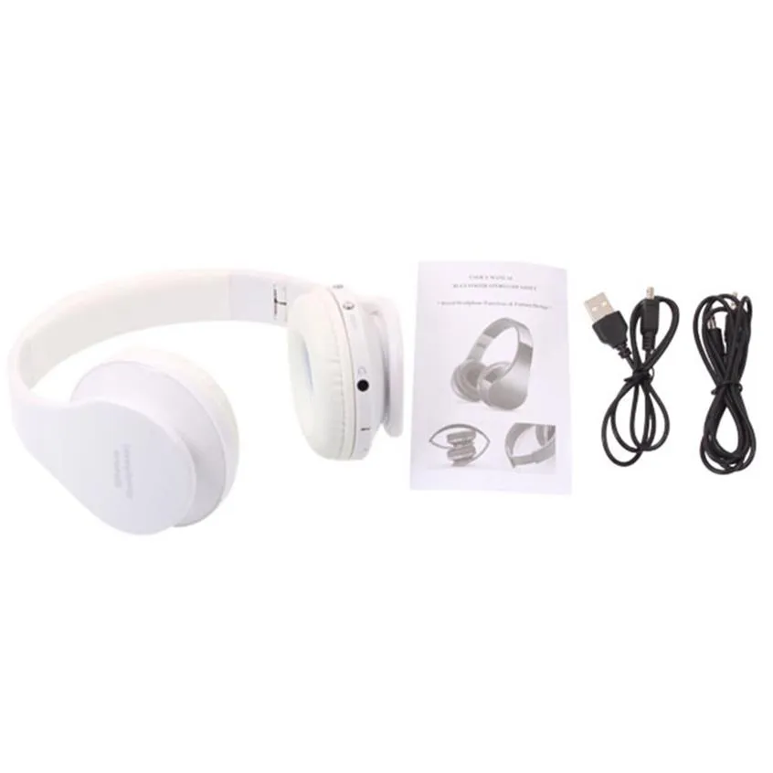 US Stock NX-8252 Fällbara trådlösa hörlurar Stereo Sport Bluetooth Headphone Headset med MIC för telefon / pC A55