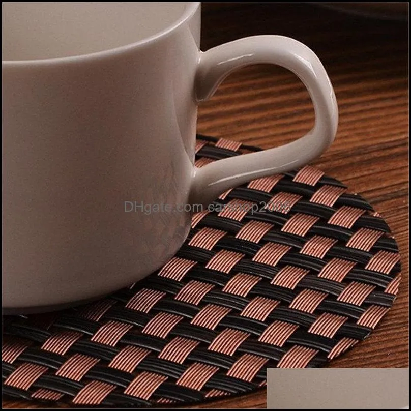 PVC Coaster Coffee Table Cup Mats Pad Heat Insulation Cup Pads Placemat Kitchen Accessories Hot HWF7443