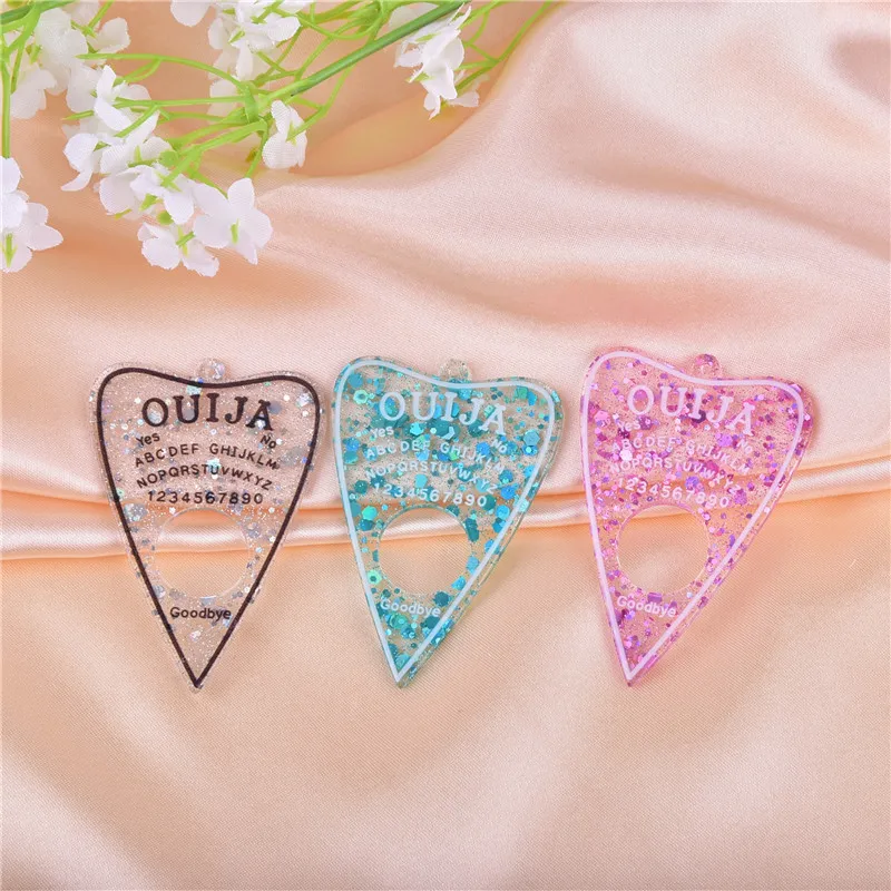 10Pcs Board Flatback Glitter Bing Bing Resin Charms For DIY Fashion Earrings Keychains Jewelry Making 61x40mm