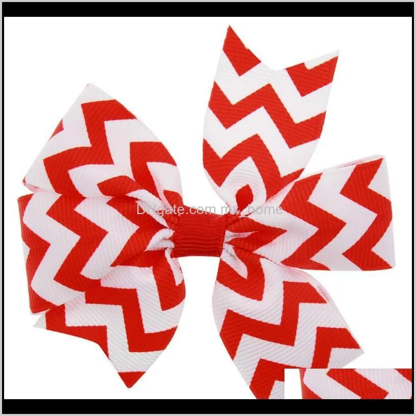 hot sale baby bow hairpins girls grosgrain ribbon wave bows with clip boutique bows hairpins for children kids hair accessories