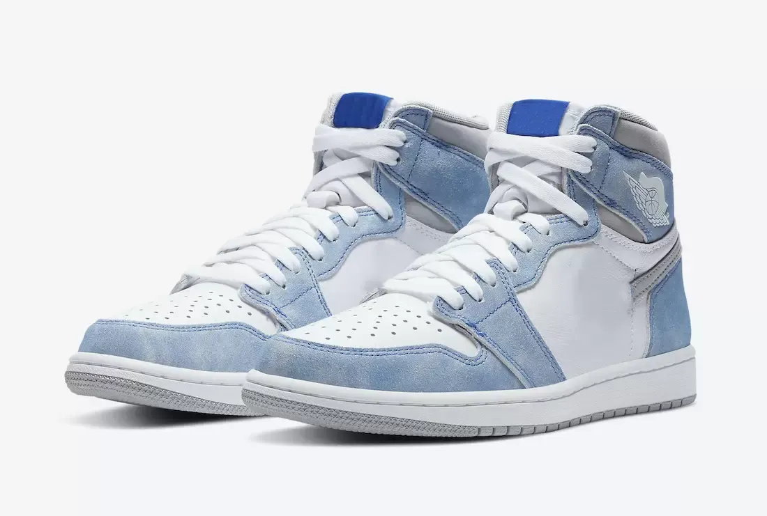 Hyper Royal Blue Basketball Shoes High OG 1 Light Smoke Grey