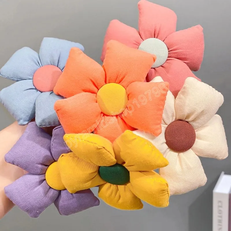 Anneau de cheveux à fleurs pour filles, bandes élastiques en caoutchouc, couvre-chef coréen, accessoires pour cheveux pour enfants et bébés