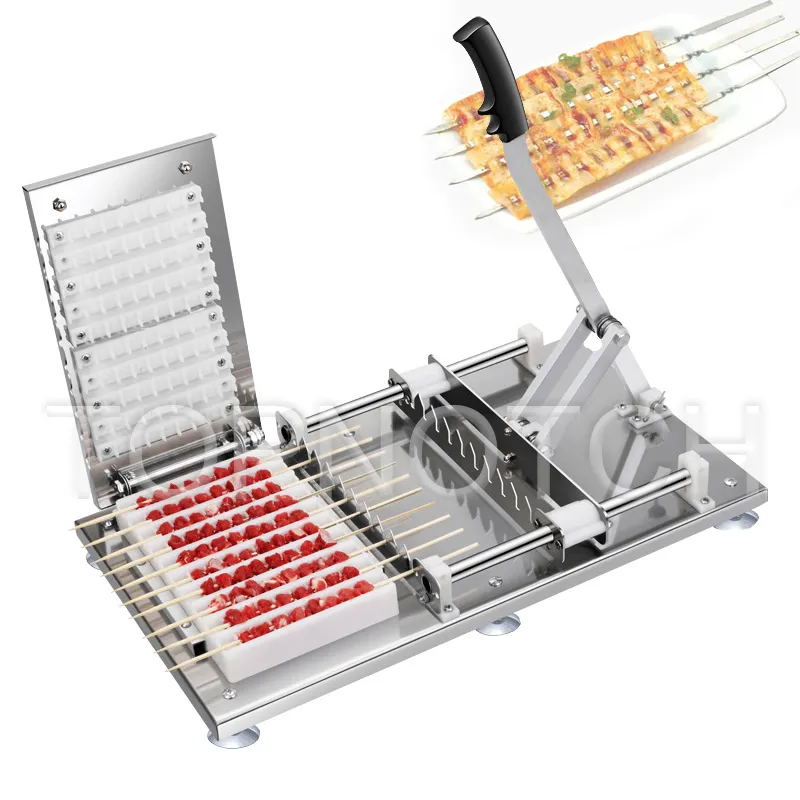 Ручная мясная куриная BBQ Skewer Machine Skewering Kebab Compater Maker