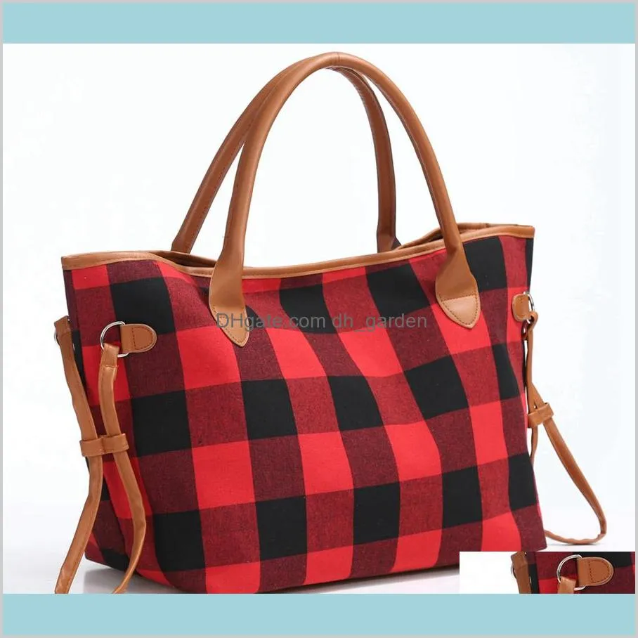 Check Handbag Red Black Plaid Bags