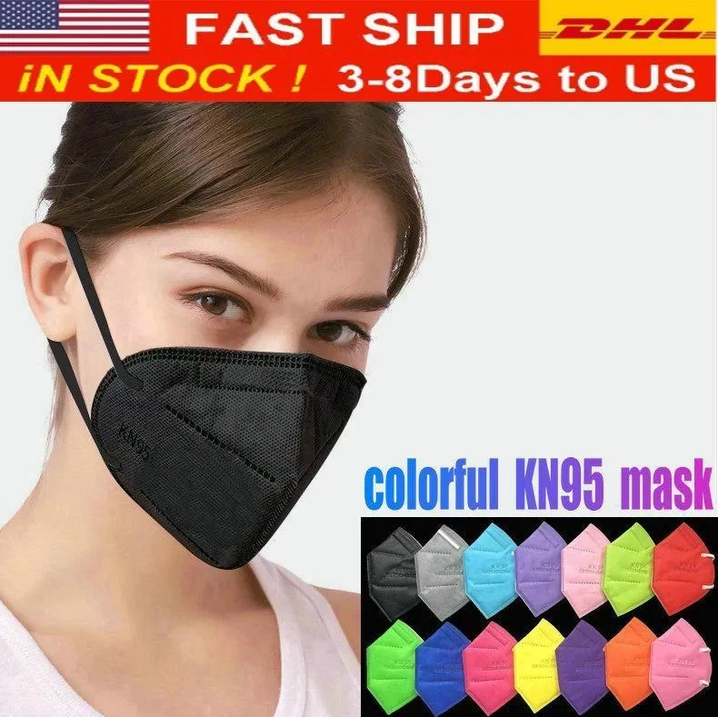 12 Colors KN95 Face Mask Factory 95% Filter Colorful mask Activated Carbon Breathing Respirator Valve 6 layer designer face mask