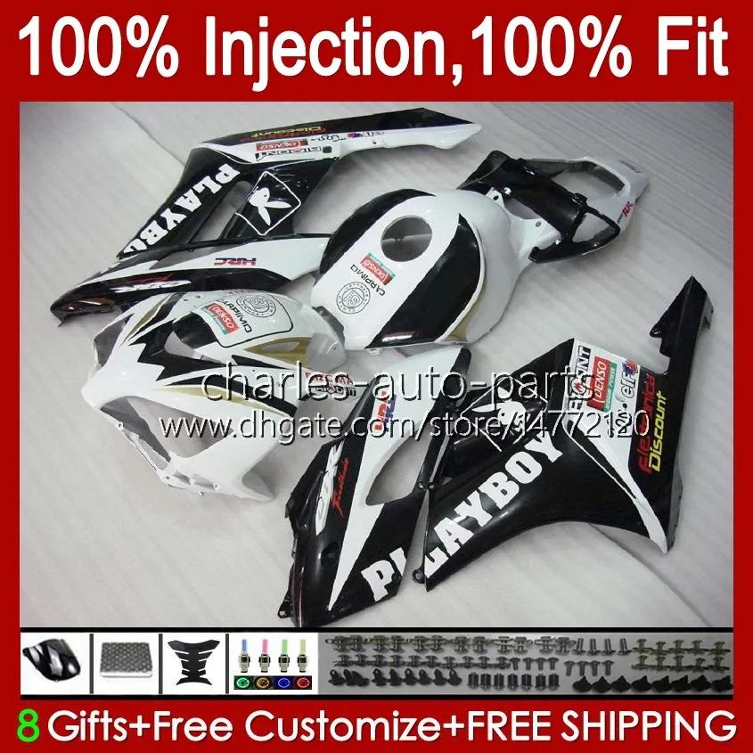 OEM Vit svart kropp för Honda CBR 1000 Fairings CBR1000 RR CBR-1000 CC 2004 2005 karosseri 52NO.109 CBR 1000RR 1000CC 2004-2005 CBR1000RR 04 05 Injektionsform