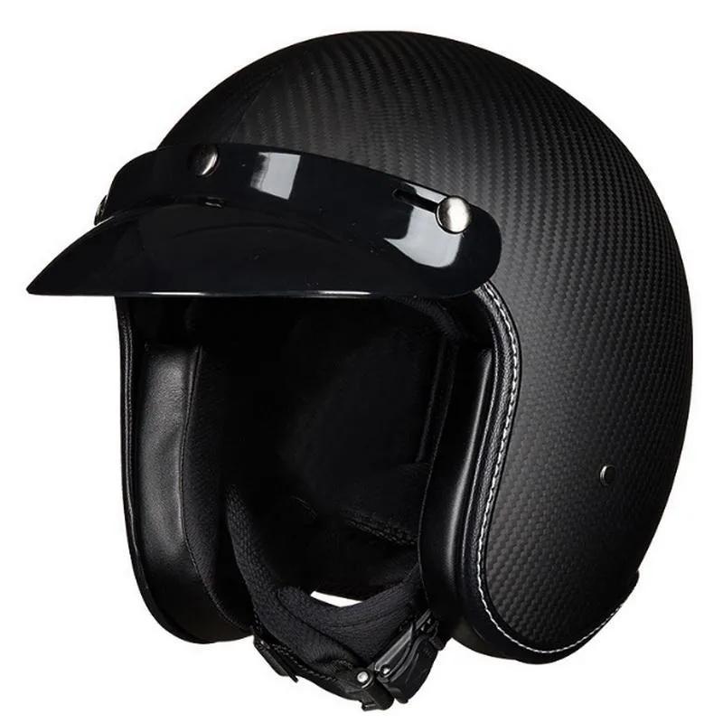 Motorcycle Helmets Helmet Carbon Fibre Jet Vintage Open Face /4 Half Casco Moto Capacete Motocross MotorcycleMotorcycle HelmetsMotorcycle