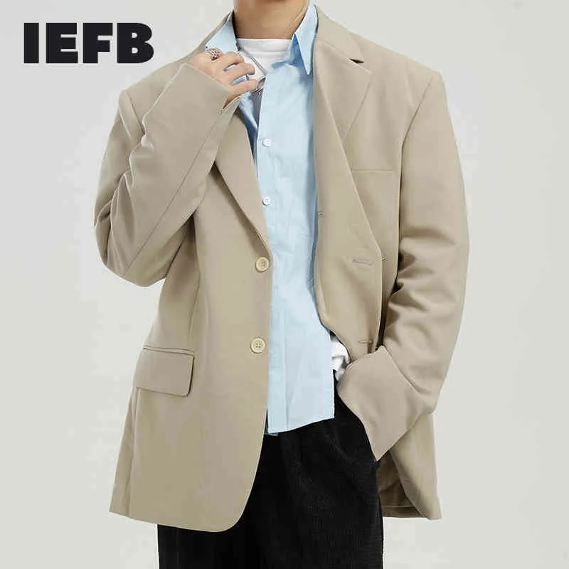 IEFB Masculina Mola Primavera Camiseta Coreana Camisa Estilo Falso De Dois-Peça Blazer Moda Casual Terno Casaco para Masculino 9Y7159 210524