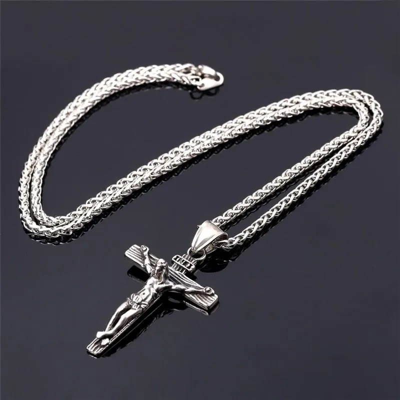 Gold Stainless Steel Jesus Cross Necklace With Chain Religious Crucifix Pendant For Mens Jewelry Gift From Juwanhoward 7.56 DHgate.Com