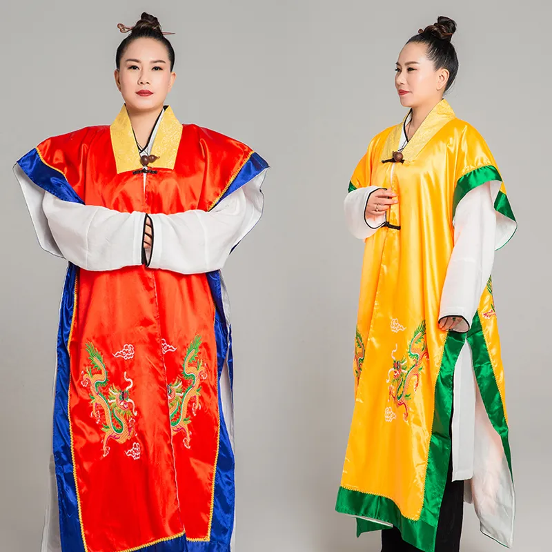 Vår Höst Daoist Soffer Kläder Män Kvinnor Yingyang Bagua Taoist Robes 9 Dragons Ancient China Opera Taoist's Mage Robe