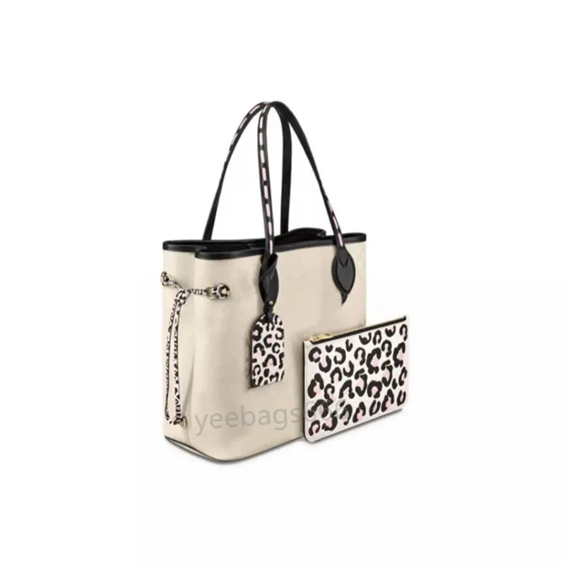 Designer Women ONTHEGO MM shopping Bag braided cowhide leather Wild at Heart leopard-print luxury Handbag Purse Tote Shoulderbag Crossbody Clutch