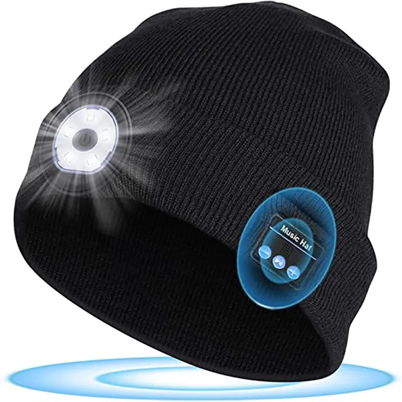 2021 Wholesale Warm Beanie Hat Wireless Bluetooth Smart Cap Headphone Headset Speaker Mic