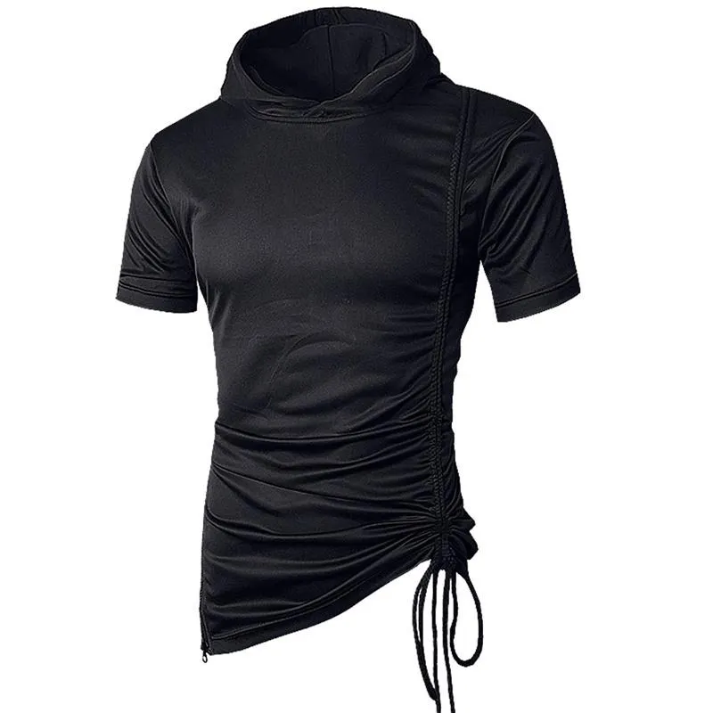 Mens Hipster Hip Hop Short Sleeve Side Zipper Hooded T Shirts Solid Swag Extended Tees Fashion Urban Clothing M 3xl Men S T Shirts