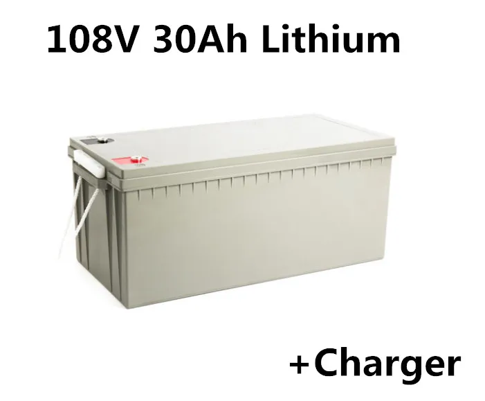 Batterie lithium-ion 108V 30Ah pour moto électrique EV e-scooter moteur électrique chariot de golf + chargeur 126V 5A