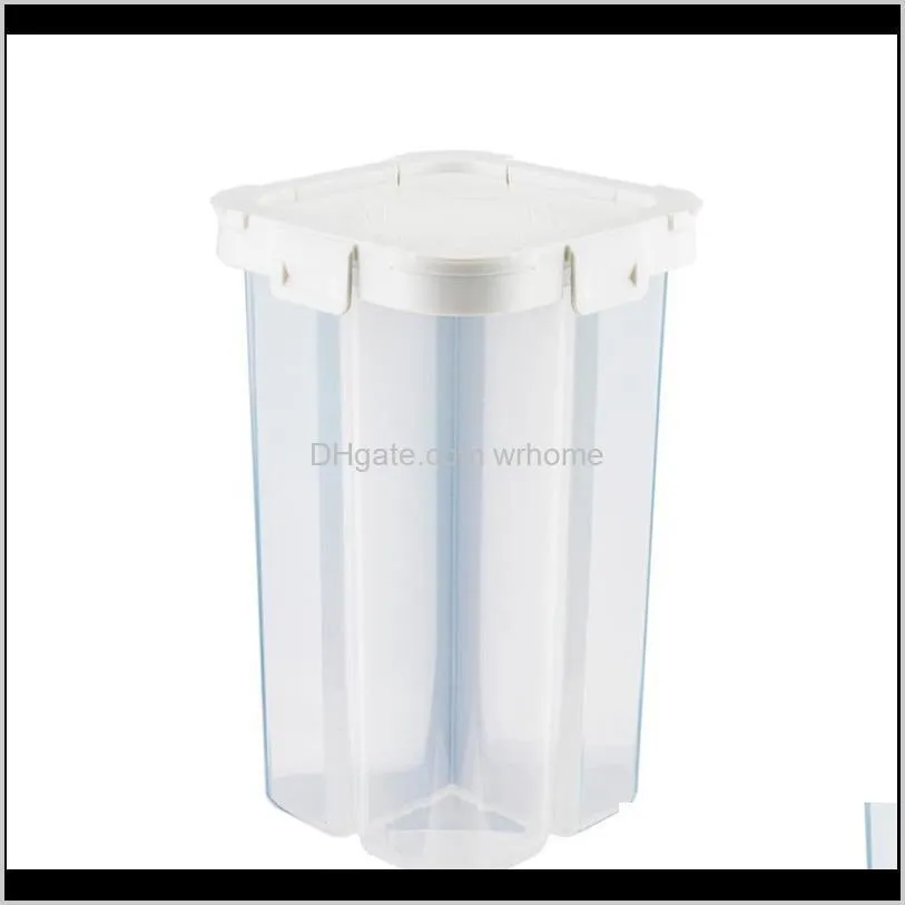 Four-grid Storage Sealed Box Kitchen Tank Transparent Plastic Home Accessories Bottles & Jars
