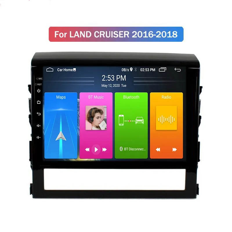 Android Auto DVD-Player Doppel 2din 10 Zoll kapazitiver Touchscreen Radio GPS mit BT WIFI für Toyota Land Cruiser 2016–2018