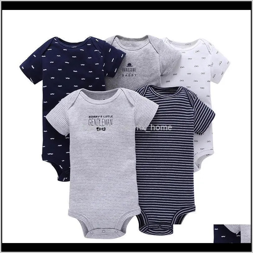 baby romper 5-piece/lot baby jumpsuit cotton boy&girls clothes short sleeve summer striped newborn ropa bebe clothing 0-24m