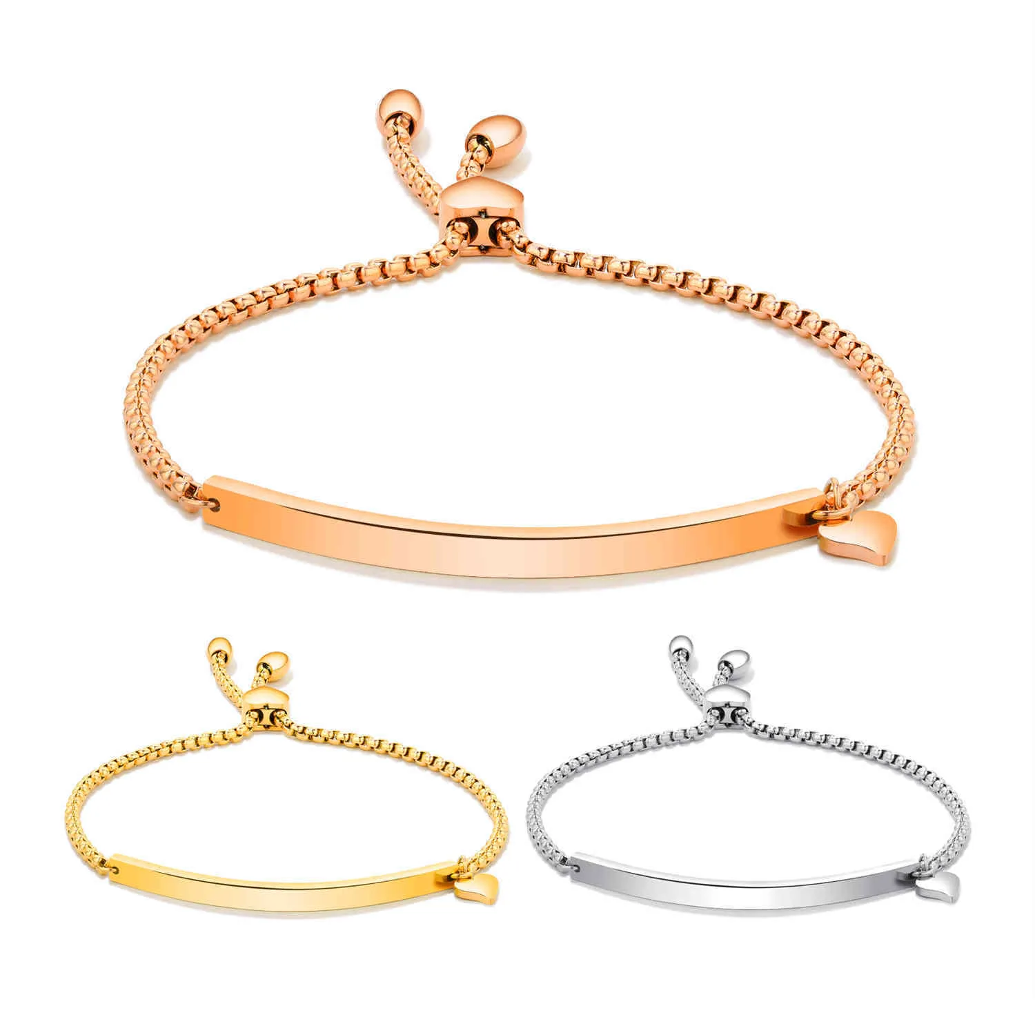 Öde kärlek enkla mode smycken vacker justerbar tjej kvinnor ID armband Bangles Rose Gold Color GS929