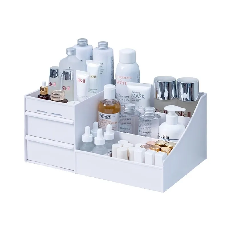 Organisateur de maquillage pour cosmétiques, boîte de rangement de grande capacité, bijoux de bureau, vernis à ongles, conteneur de tiroir 211102