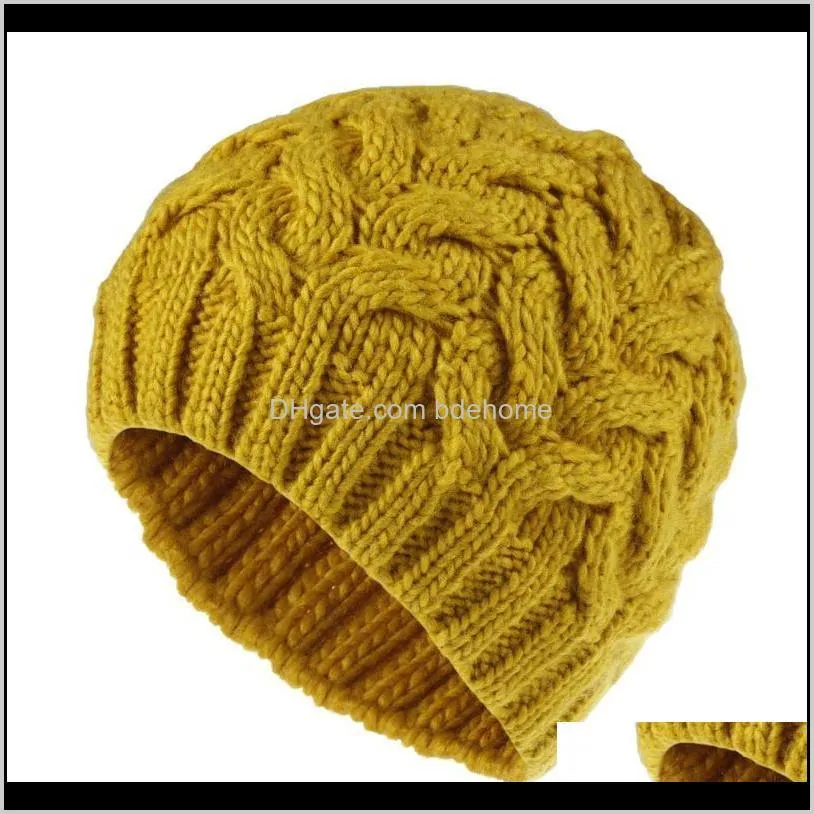 fashion autumn winter knitted hats women casua solid color beanies1