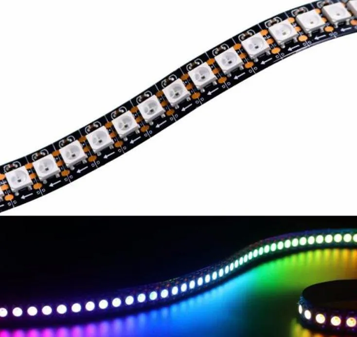 2021 Individually Addressable Flexible LED Strip Dream Color IP30/IP65 Silicone Coating Waterproof DC5V White/Black PCB