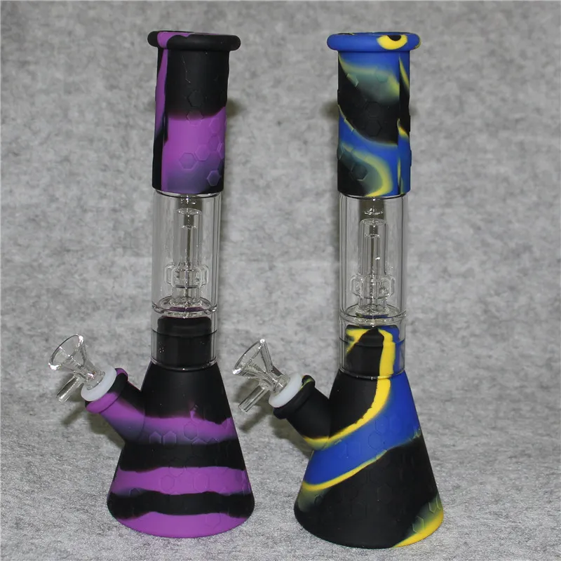 Beher Baz Nargile Silikon Bongs Su Borular Filtrasyon Cam Filtre Kase Silikon Yağı Dab Rig Sigarayı Catcher için