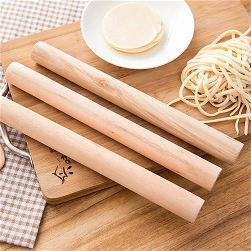 28CM Natural Wooden Rolling Pin Fondant Cake Decoration Dumpling Wrapper Kitchen Tool Durable Non Stick Bread Dough Roller RRE12663