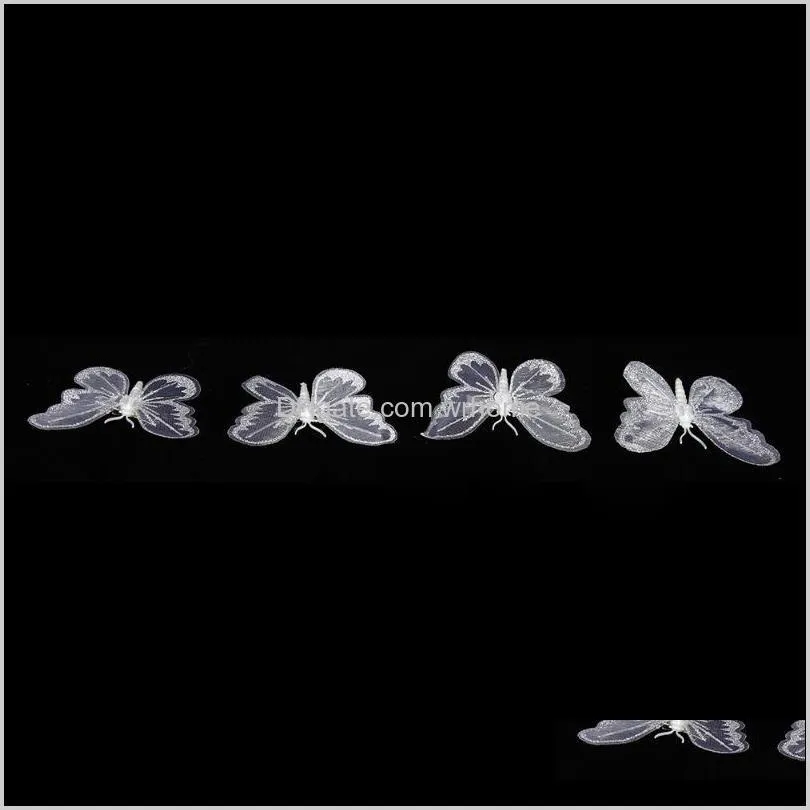 12PCS 3D Sequins Butterfly Hair Clips For Christmas Tree Headband Artificial Flowers Wedding Bride Ornaments Jewelry DIY Decor1