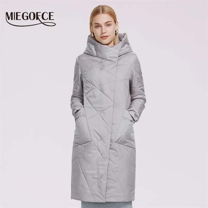 Miegofce Bahar kadın ceket oblique tasarım kadınlar sonbahar kapüşonlu ceket büyük cepler yan fermuar rahat rüzgar geçirmez parka 210819