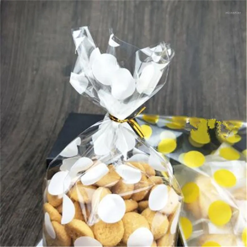 Geschenkverpackung 100 Teile/los Weiße Punkte Tasche Kekse DIY Taschen für Weihnachtsfeier Süßigkeiten LebensmittelHandgemachte Seifenverpackung