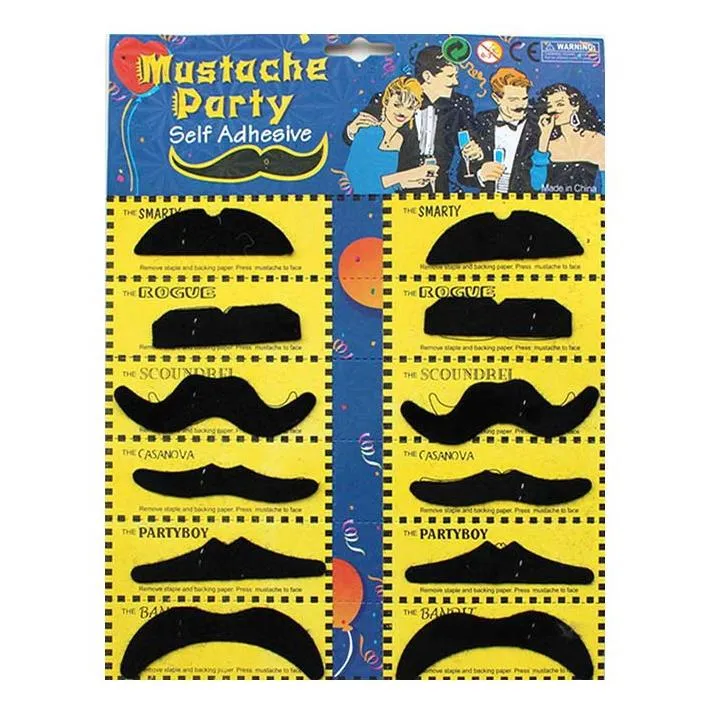 Party Fake Mustache Halloween Decorations Cosplay Costume Novelty Funny Beard Handlebar Mustaches Moustache For Christmas Gift SN2585