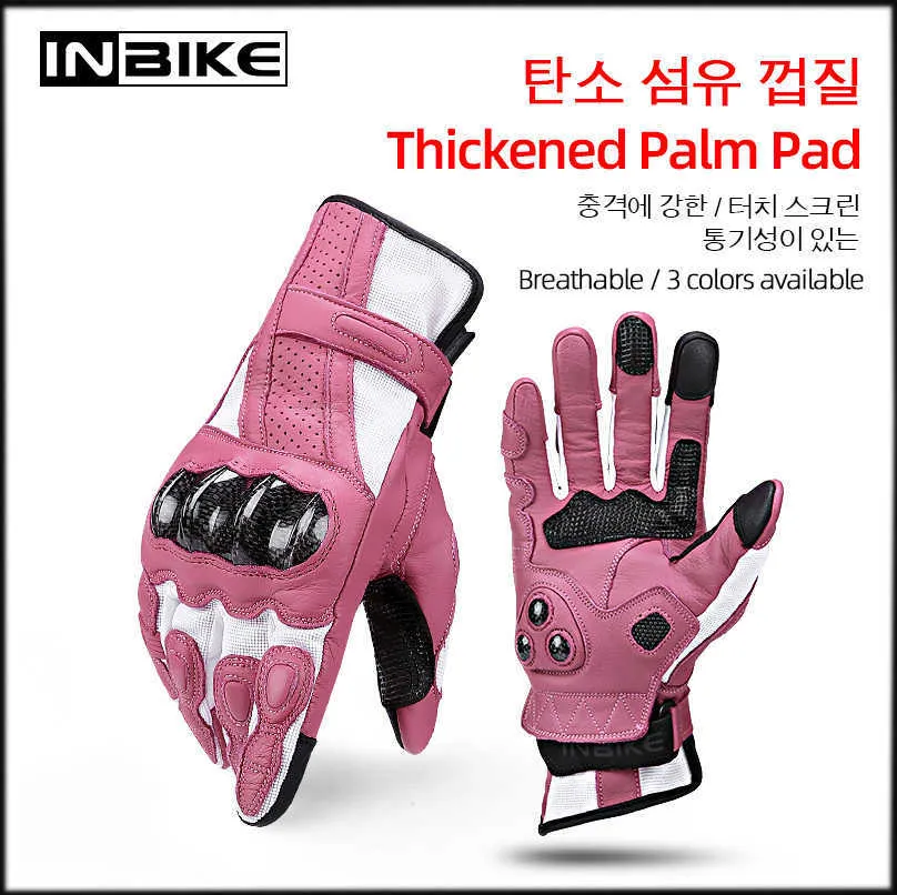 Inbike Motorfiets Handschoenen Volledige Vinger Touchscreen Motorhandschoenen Motocross Racing Vrouwen Mannen Schokbestendige Guantes Moto Handschoenen H1022