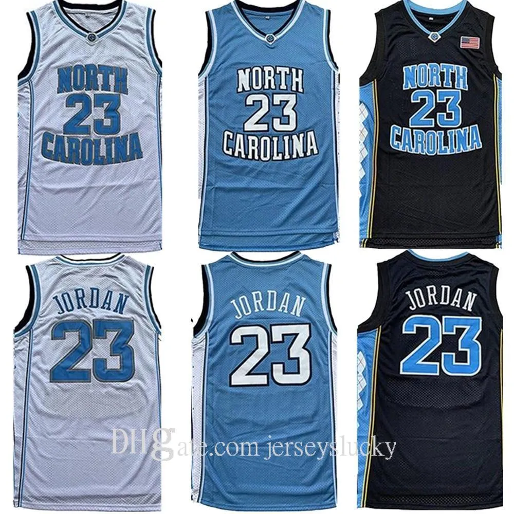 2021 Top Quality Men NCAA North Carolina Tar Heels 23 Michael Jersey UNC College koszulki do koszykówki czarna biała niebieska koszula rozmiar S-2XL