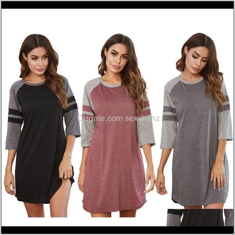 autumn summer women`s short cotton sleepwearhome nightshirt women causal sleepwear loose ladies nightgown women dress1