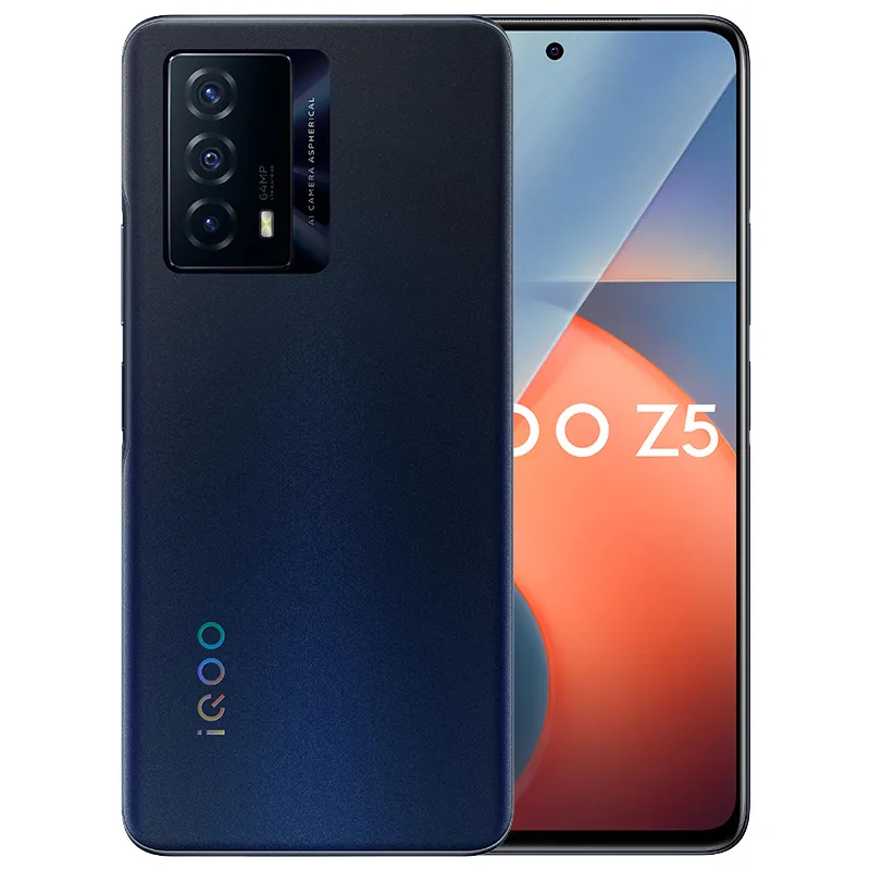 オリジナルvivo iQoo Z5 5G携帯電話12GB RAM 256GB ROM Snapdragon 778GオクタコアAndroid 6.67 "LCDフルスクリーン64mp OTG 5000Mah Wake Face ID指紋スマート携帯電話