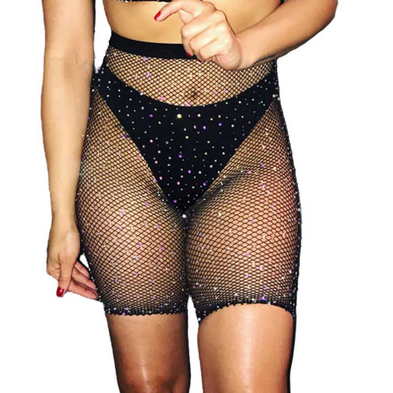 Sexy Damen Short Fishnet Strass Schwarz Industrial Sportsw Biker Shorts Strumpfhosen Mesh Sparkle Strumpfe Dessous Halbkurz X0521 Von 3 62 DHgate