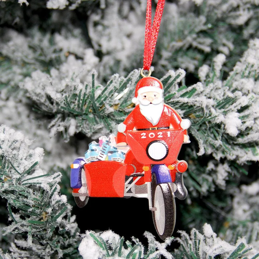 Creative Santa Claus Motorcycle Christmas Decorations DIY Party Home Decoration Christmas Tree Pendants