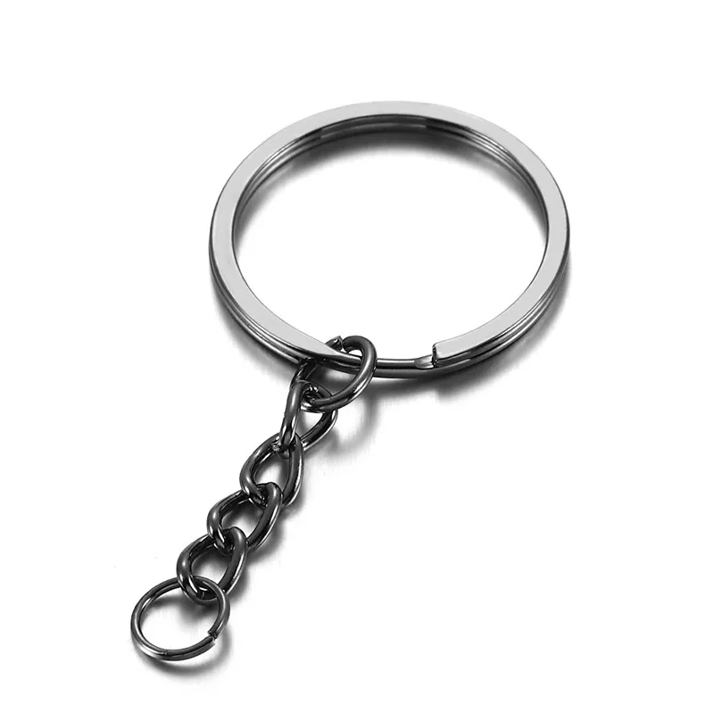 Key Chain Key Ring keychain Bronze Rhodium Gold 30mm Long Round Split Keyrings Keychain Jewelry Making Wholesale