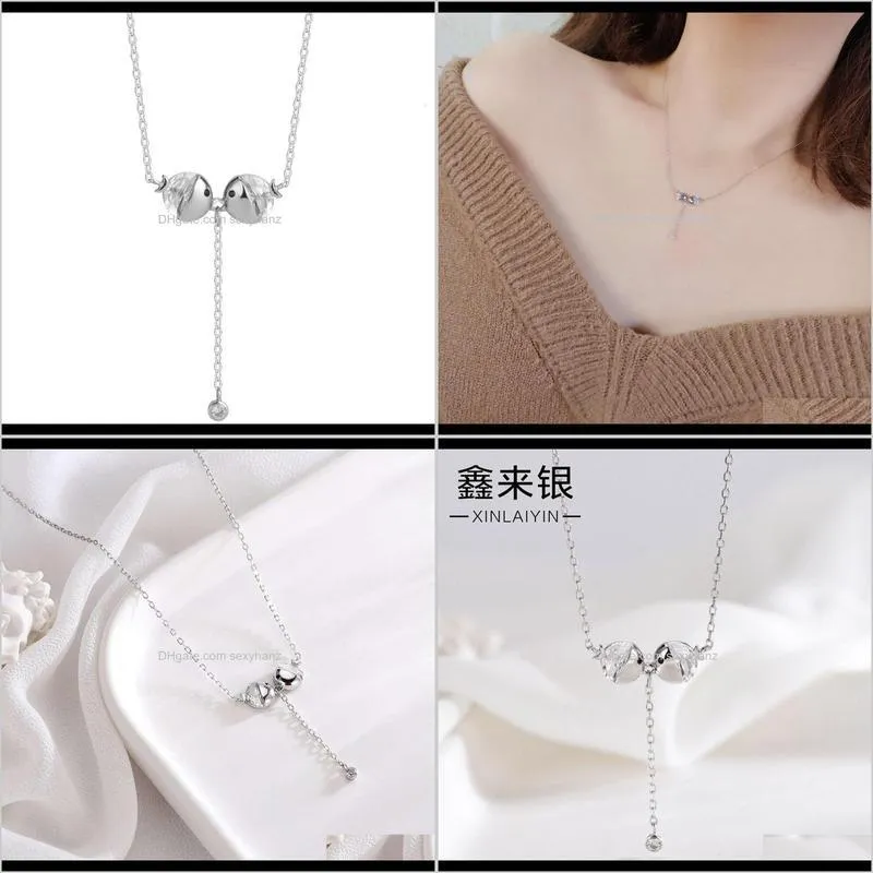 s925 silver pendant kiss fish necklace female korean version personality creativity simple temperament versatile clavicle chain