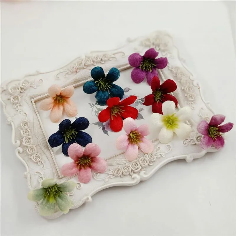Couronnes de fleurs décoratives 10 Pcs/Lot orchidée tête de Rose en soie artificielle pour décoration de mariage accessoires pour la maison