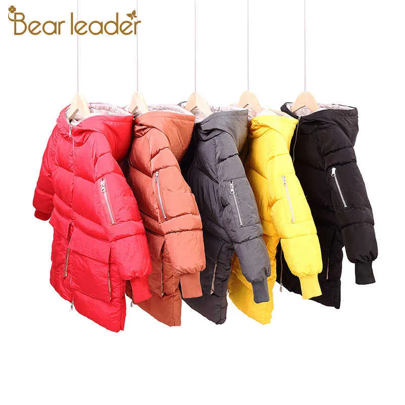 Bear Leader Kid Thick Clothes Fashion Winter Christmas Hooded Jackets Top Girls Parkas Casual Outwear Boy Costume 3-13Y 210708